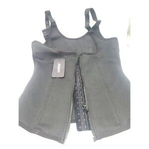 Loday Waist Trainer Vest Belt Strap Long Torso Steel Bones, Black XL New